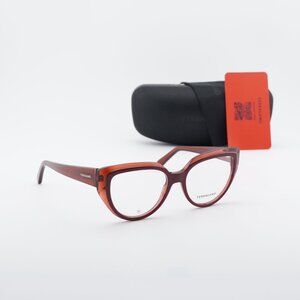 Salvatore Ferragamo SF2984 613 Cat Eye Eyeglasses 53mm – Transparent Red